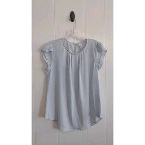 H&M | Light Blue Scoop Neck Cap Sleeve Flowy Blouse Size Medium